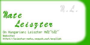 mate leiszter business card